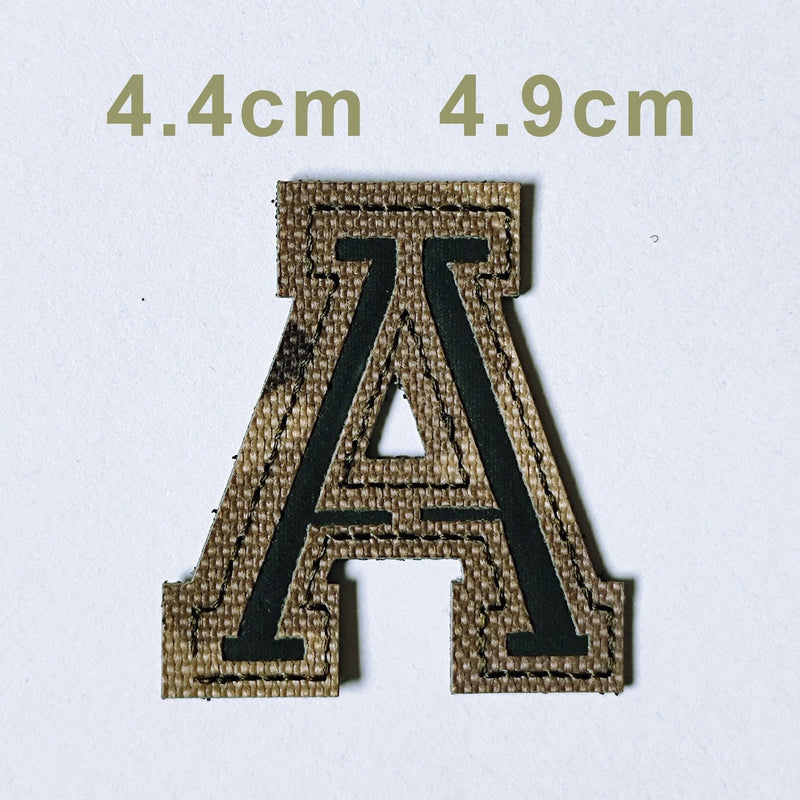 Patchs chiffres et lettres camo réfléchissant A