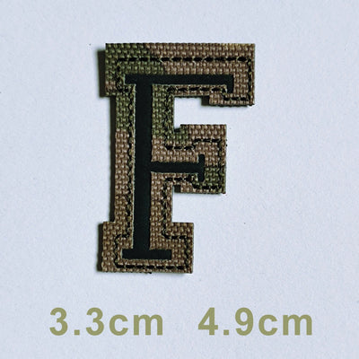 Patchs chiffres et lettres camo réfléchissant F