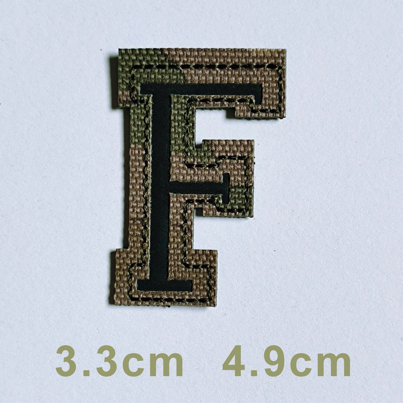 Patchs chiffres et lettres camo réfléchissant F
