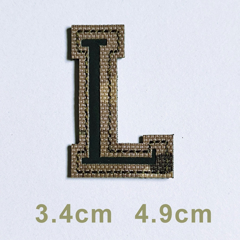 Patchs chiffres et lettres camo réfléchissant L