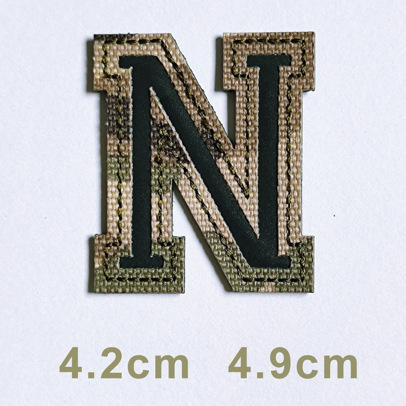 Patchs chiffres et lettres camo réfléchissant N