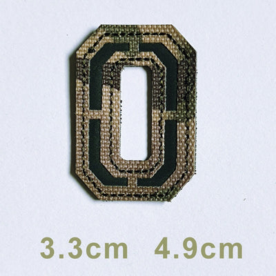 Patchs chiffres et lettres camo réfléchissant O