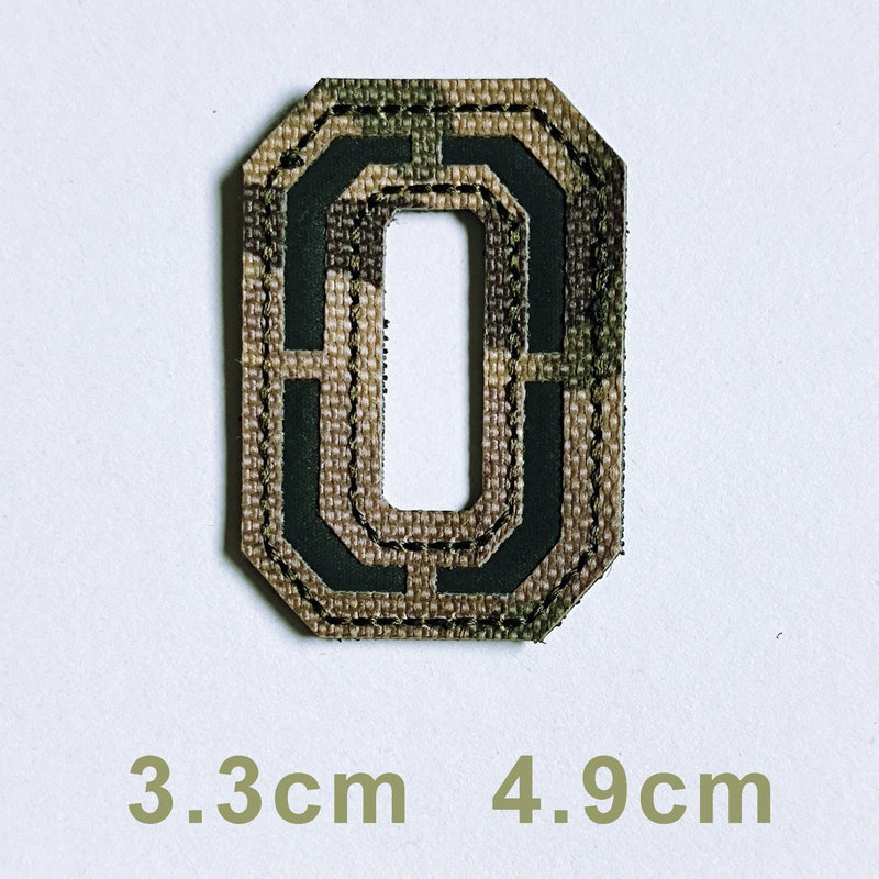 Patchs chiffres et lettres camo réfléchissant O