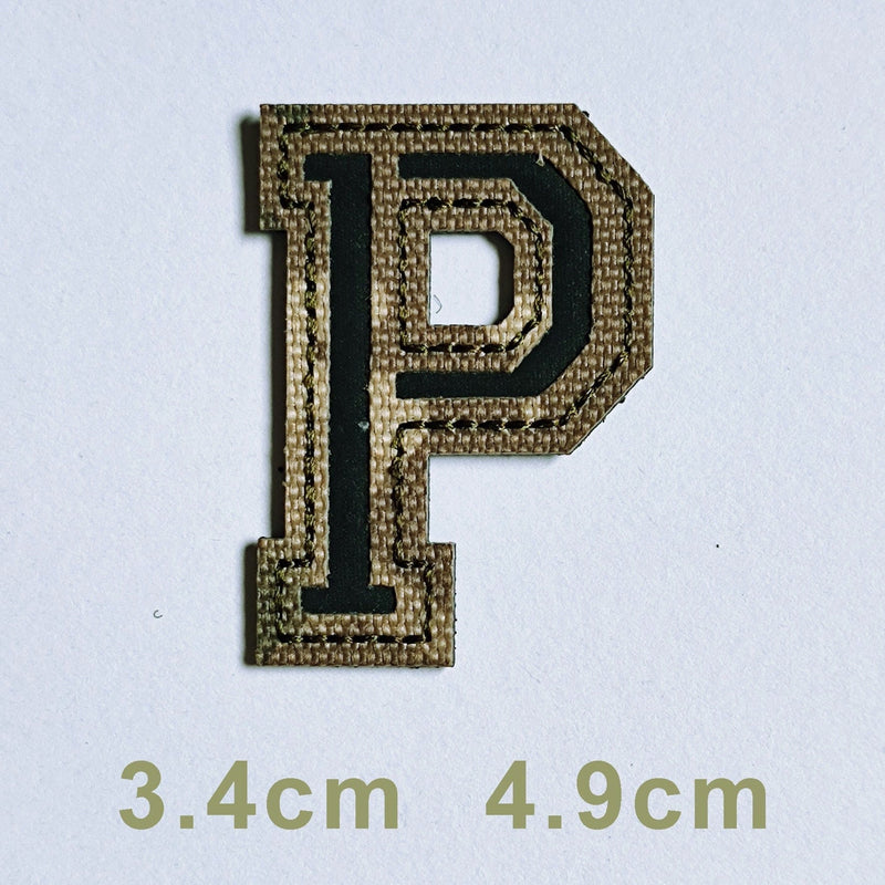 Patchs chiffres et lettres camo réfléchissant P