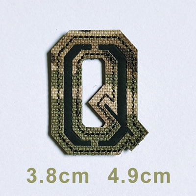 Patchs chiffres et lettres camo réfléchissant Q