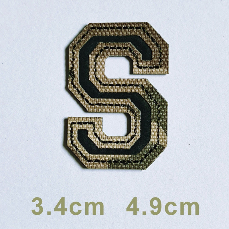 Patchs chiffres et lettres camo réfléchissant S