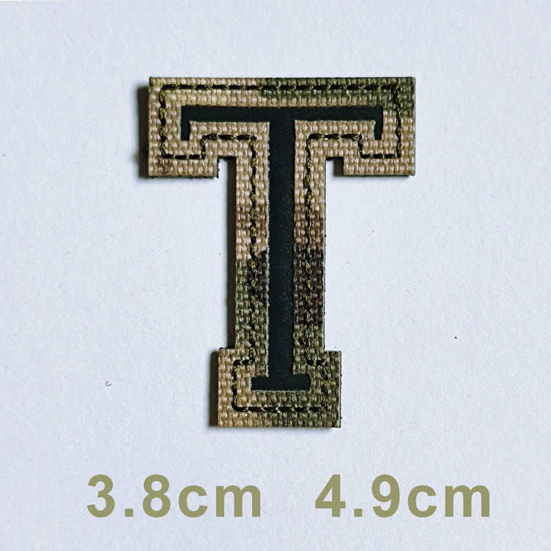 Patchs chiffres et lettres camo réfléchissant T