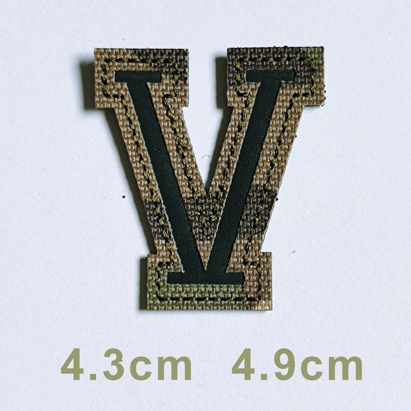 Patchs chiffres et lettres camo réfléchissant V