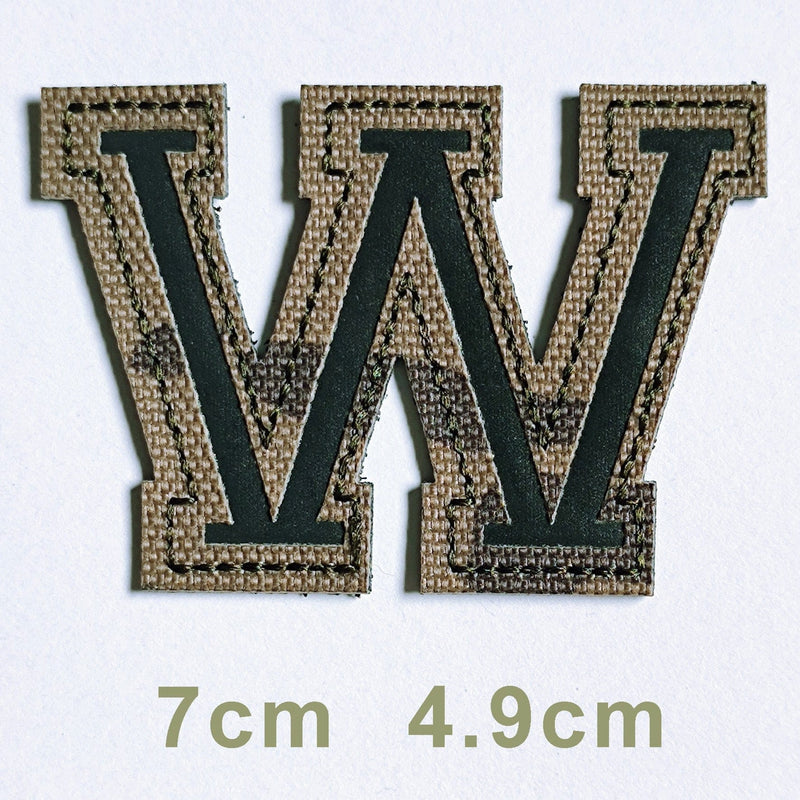 Patchs chiffres et lettres camo réfléchissant W