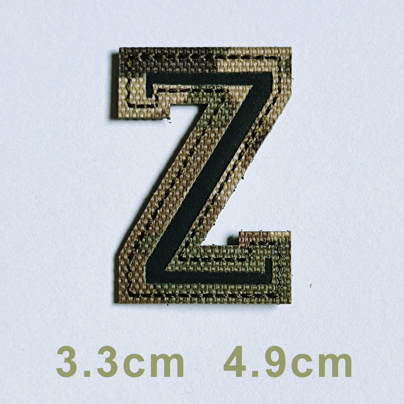Patchs chiffres et lettres camo réfléchissant Z
