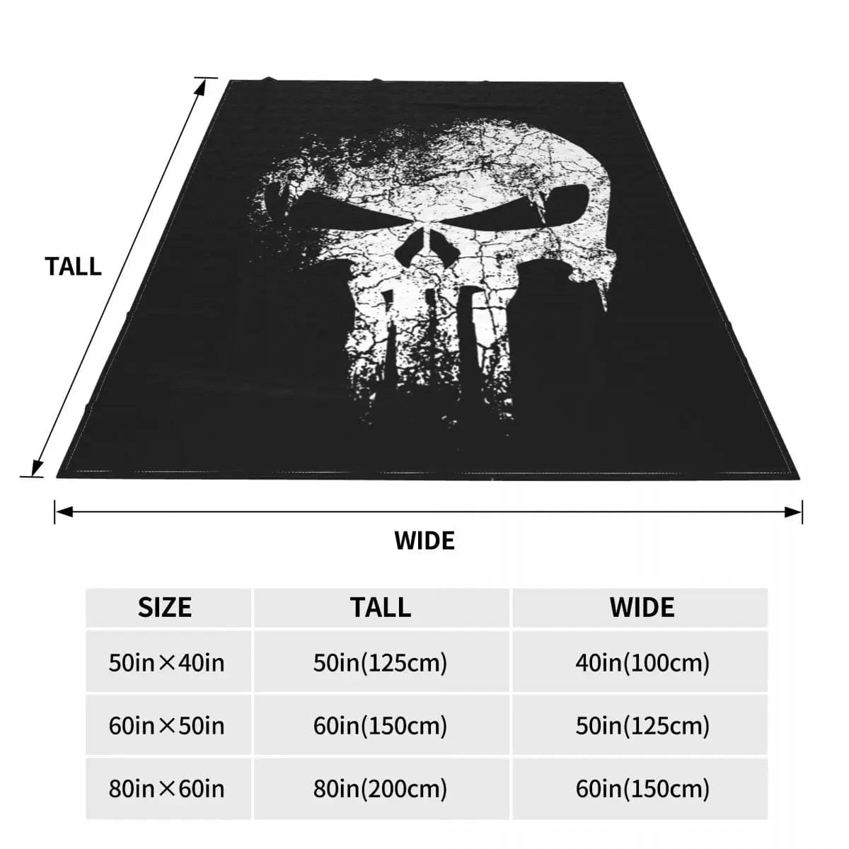 Punisher Blanket Flannel Textile Decor Multi-function Lightweight Throw Blanket for Sofa Outdoor Plush Thin Quilt