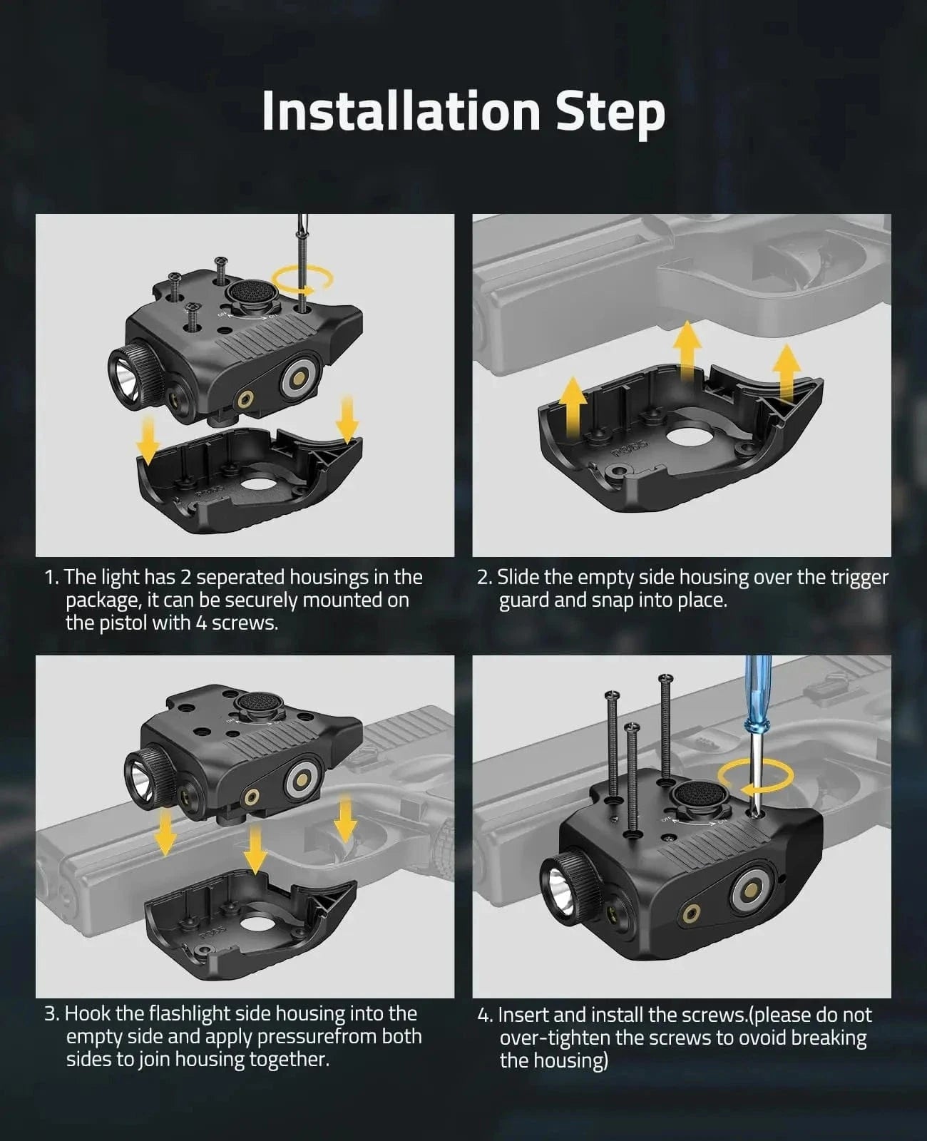 Rechargeable Pistol Flashlight 2-in-1 Combo Red Laser 550LM Compatible with P365/X/XL Not X-Macro Home Defence Hunting Richfire 1 PC