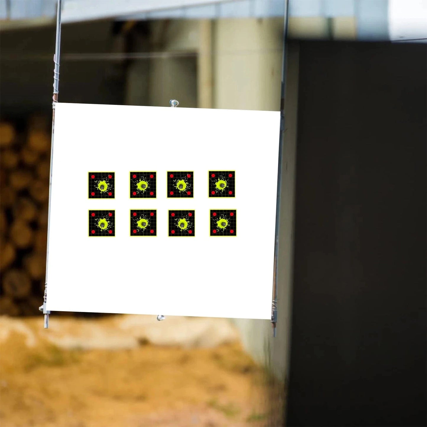 Shooting Square Practice Splash Target Paper Shooting Target Training Supplies Fluorescent Color Label 200Pcs 2in (Can Be Used for Real Gun Practice and Air Gun Practice) High Eye-Catching Shooting Target Stickers