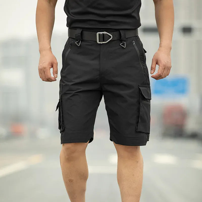 Shorts tactiques pour hommes, séchage rapide, légers, multi-poches, style militaire, pour la randonnée, la pêche, le camping, le travail, l'été, en plein air Black A / M