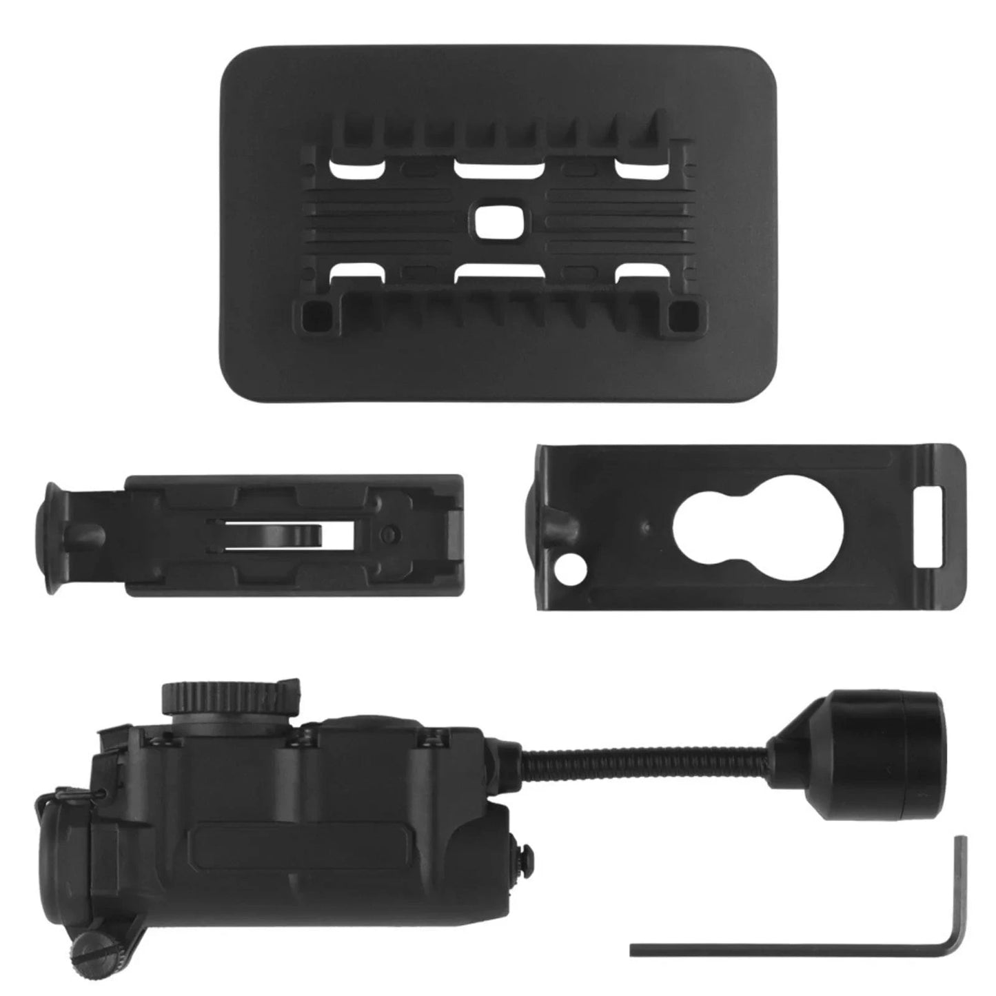 Sidewinder Helmet Lamp with IR and Flashlight Color Light, Strobe Light Head IFF Auxiliary Light for Airsoft Hunting Fishing Black