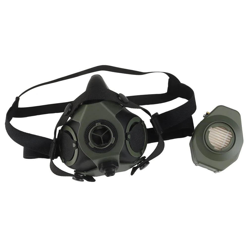 SOTR Mask Special Tactical Respirator Gas Mask Half Face for Militar Paintball Airsoft CS Cosplay HEPA Filtration Particulat MA-119 OD