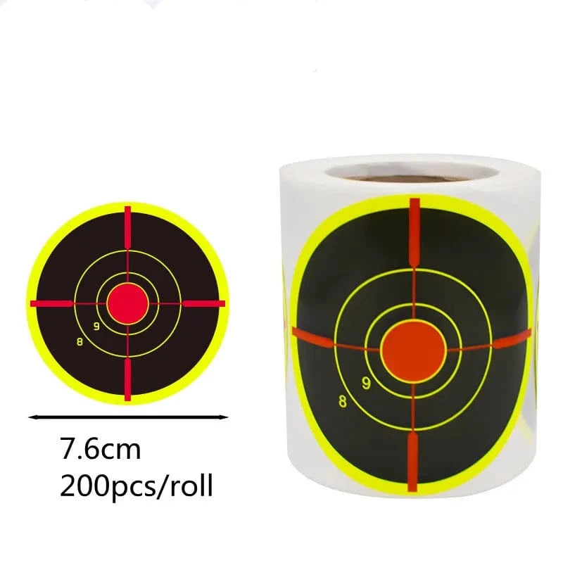 Splatter Target Stickers 200pcs 3" Bullseye Adhesive Reactive Target for Hunting target Fluorescent Yellow Impact Shooting Targe B