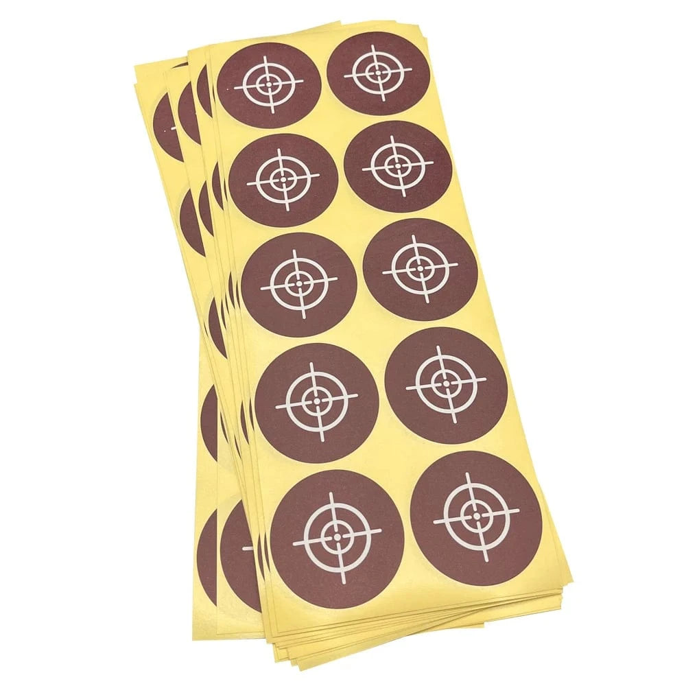 Sticker Targets-250 Pcs/Pack-5 Colors Options-2"/5cm Diameter-CROSS Patterns-Shooting & Hunting-Airsoft Slingshot Airgun Chocolate