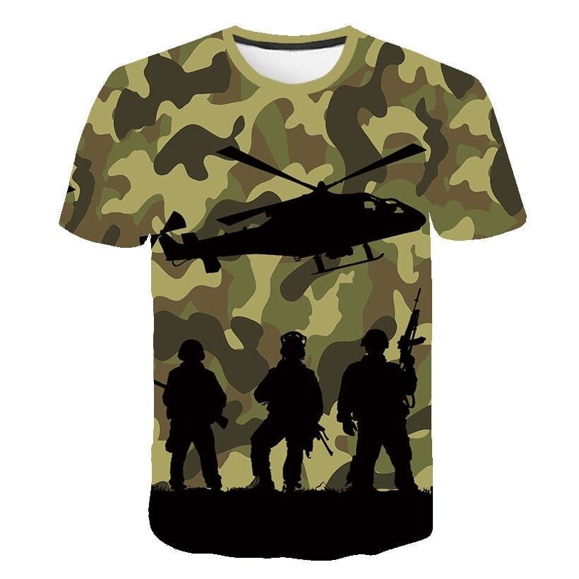T-Shirt enfant imprimé 3D camo 14 ans