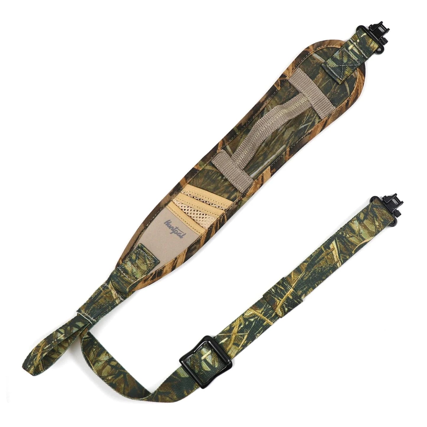 Tactical 2 Point Gun Sling Camouflage Shoulder Strap with Pocket and Handle Neoprene Adjustable Rifle Sling for Hunting Outdoors Camo Pockets Set