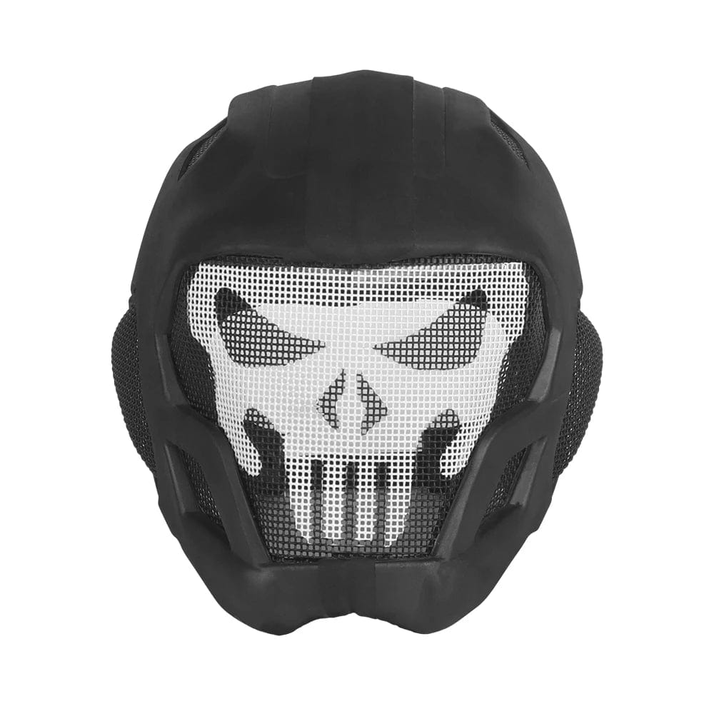 Tactical Full Face Skull Mask Helmet Military Hunting Airsoft Paintball Mask Protective Helmet Wargame Army Safety Lightweight black
