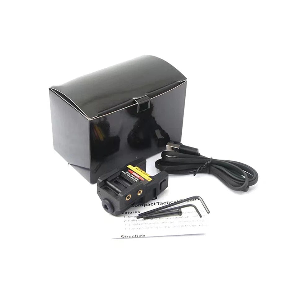 Tactical Green Laser Sight Magnetic Rechargeable Mini Handgun Strobe Dot Sight Weapon Pistol Beam for 20mm Rail Built-in Battery Green Laser