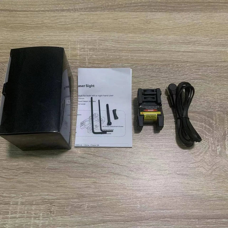 Tactical Green Laser Sight Magnetic Rechargeable Mini Handgun Strobe Dot Sight Weapon Pistol Beam for 20mm Rail Built-in Battery Green Laser