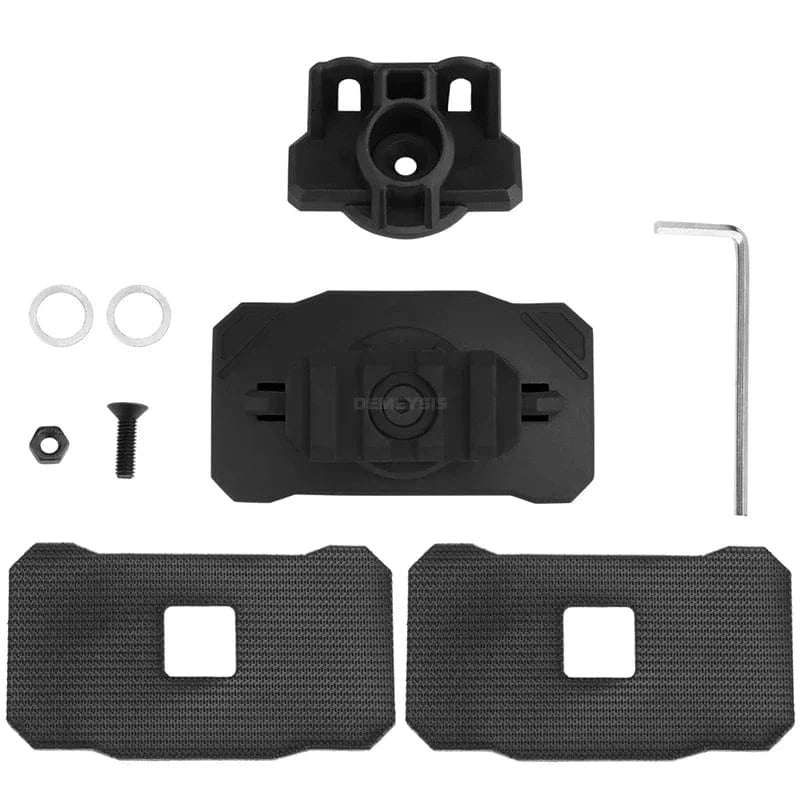 Tactical Helmet Light Mounting Base Adapter Rotation Night Vision Device Mount Hook and Loop Attachment Flashlight Holder black