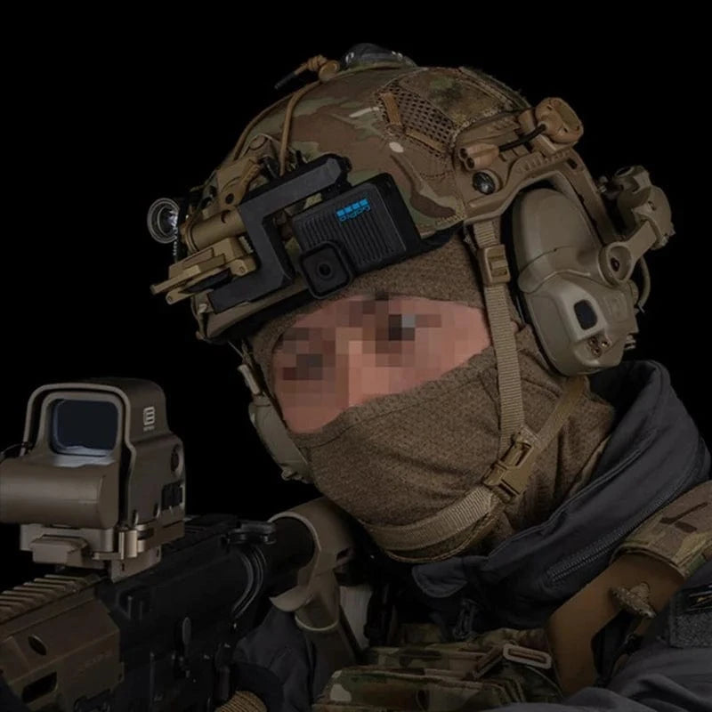 Tactical Helmet Sports Camera Mount for NVG Wilcox G19 G24 G30 G34 G69 G70 Mounting Camera Bracket Airsoft Helmet Accessories black