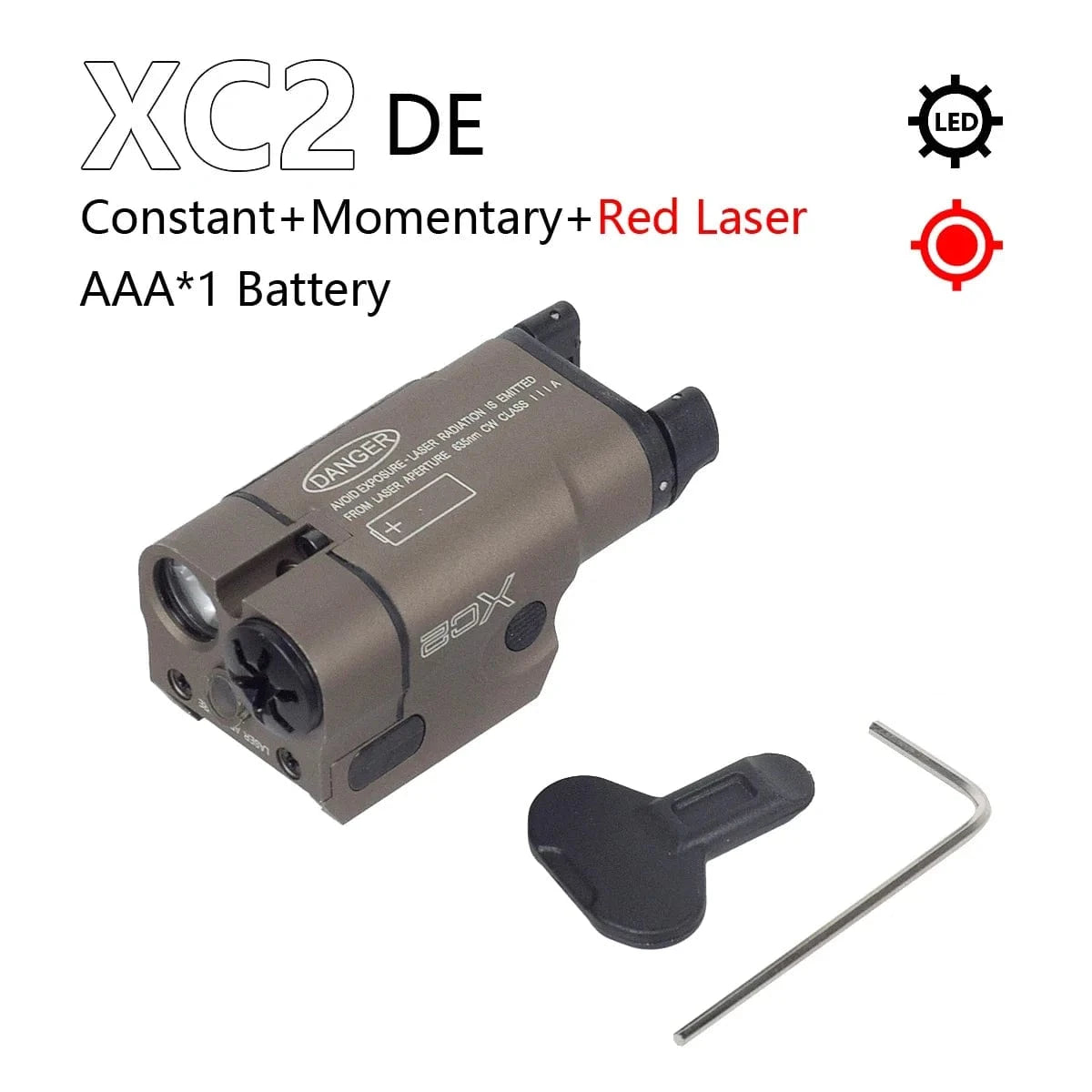 Tactical SureFire XC1 XC2 LED Flashlight Upgrade Metal Pistol Scout Torch Glock 17 18C 19 Airsoft Weapon Gun Light Lanterna XC2(Tan)