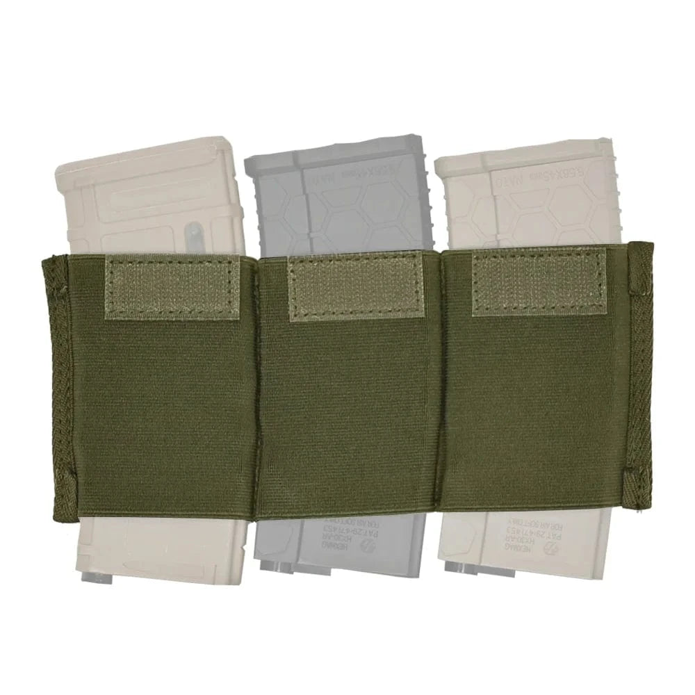 Tactifans 5.56 Triple Magazine Insert Pouch For Micro Fight MK3 MK4 Chest Rig Spiritus Style Elastic Built-in Magazine Holder Triple insert OD