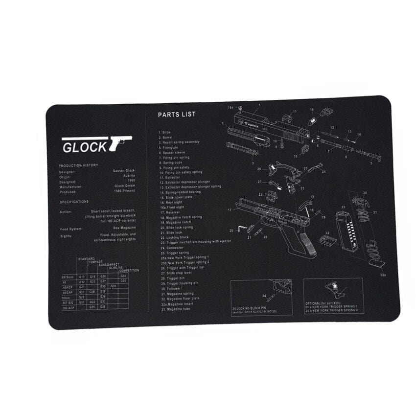Tapis nettoyage Glock 17, 19, 26, 1911