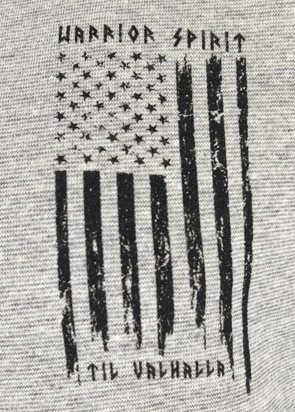 Til Valhalla. America Warrior Spirit Vi king Tactical Skull Military T-Shirt 100% Cotton O-Neck Short Sleeve Casual Mens T-shirt