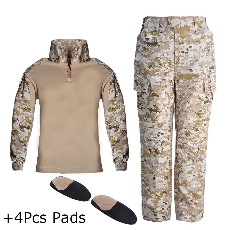 Uniforme militaire enfant chemise + pantalon Desert digital / 110 cm