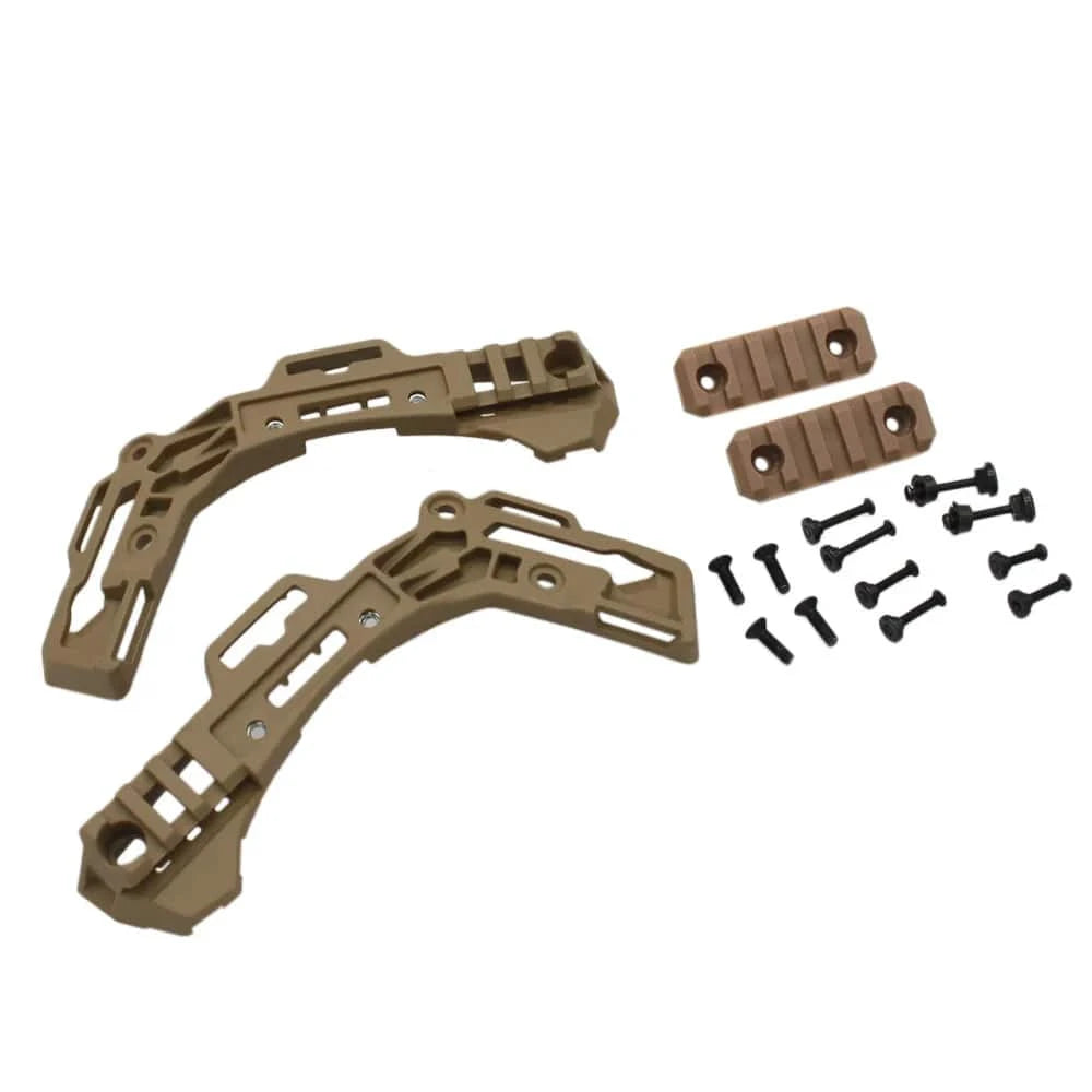 VULPO Tactical Wendy Helmet 3.0 Rail Mount and Compatible Multi- Angle Goggles & Specialized Ear Protection 3.0 Rail Mount DE