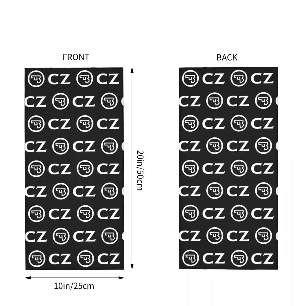 White CZ Guns Logo Bandana Neck Gaiter Printed Face Scarf Warm Balaclava Riding for Men Women Adult Washable 1 / One Size