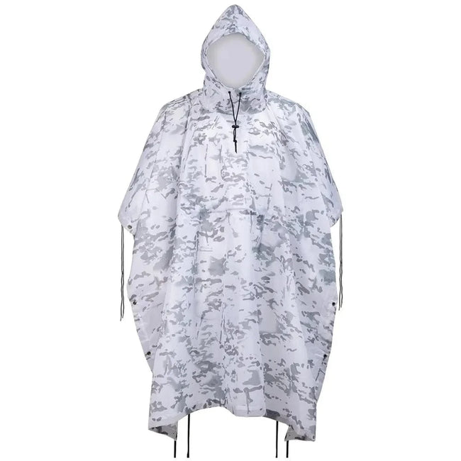 Winter Snow Camouflage Multi-functional Camouflage Poncho Waterproof Outdoor Ghillie Suit Tactical Uniform White camouflage / One Size