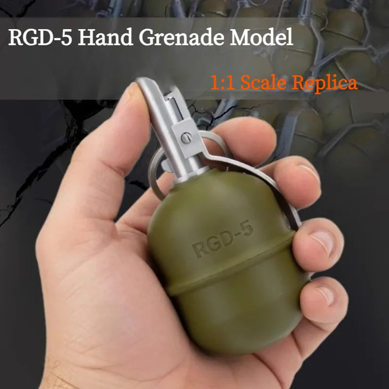 1:1 Scale Replica, 3D Printed, Soviet RGD-5 Model Toy, Spring-loaded Handle, Military Collector's Display Piece