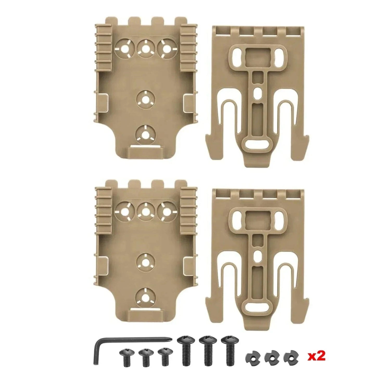 1/2/5 QLS Quick Locking System Kits for Glock 17 19 Beretta M92 Pistol Holster Case Adapter with QLS 19 22 Hunting Accessories 2PCS Brown