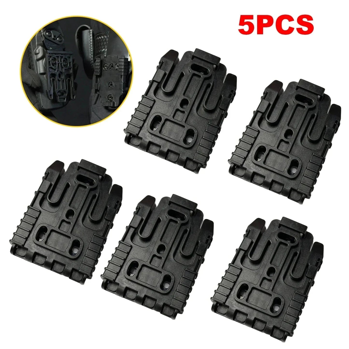 1/2/5 QLS Quick Locking System Kits for Glock 17 19 Beretta M92 Pistol Holster Case Adapter with QLS 19 22 Hunting Accessories 5PCS Black