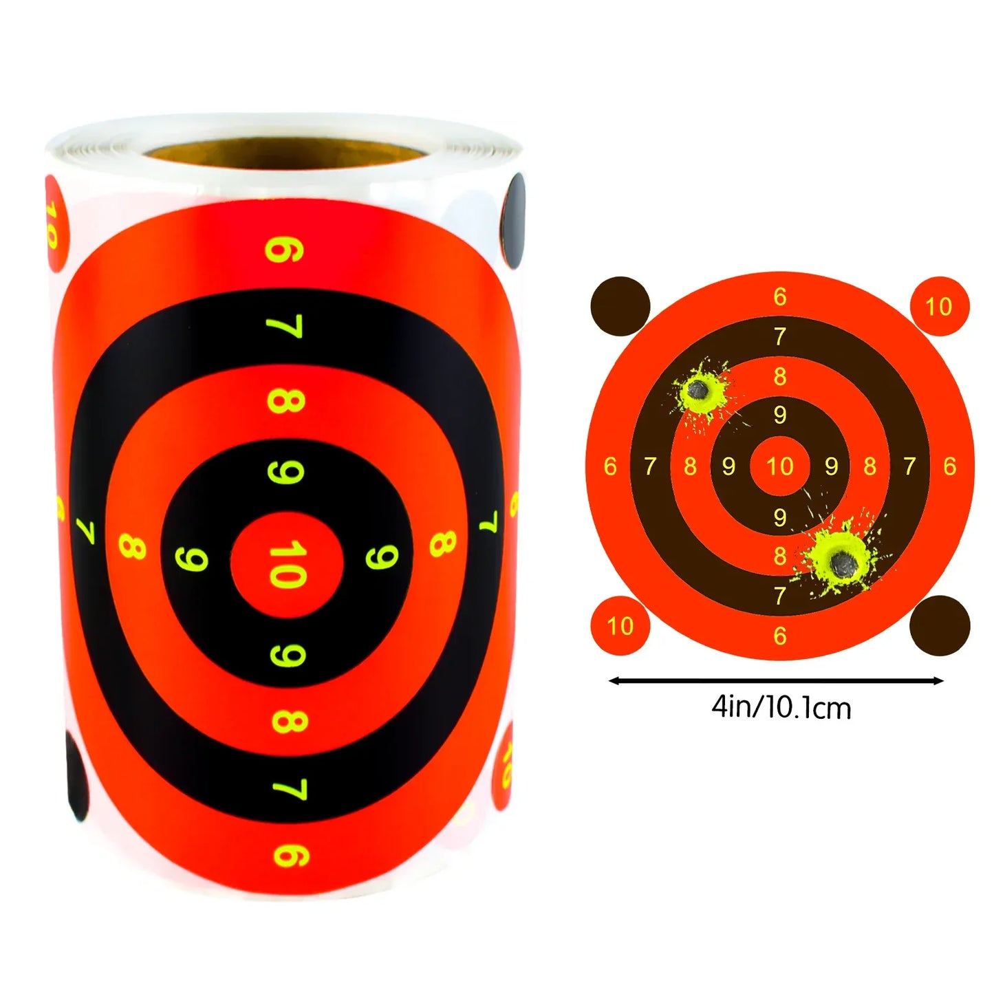 100Pcs 4inch Marking Splash Target Stickers for Shooting Practice, Shooting Target Training Supplies Stickers, Fluorescent Color Labels (Can Be Used for Real Gun Practice and Air Gun Practice) 00256