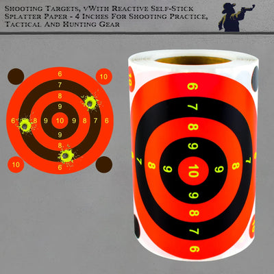 100Pcs 4inch Marking Splash Target Stickers for Shooting Practice, Shooting Target Training Supplies Stickers, Fluorescent Color Labels (Can Be Used for Real Gun Practice and Air Gun Practice) 00256