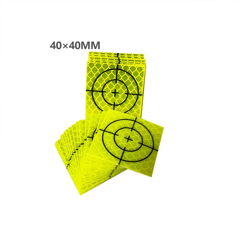 100pcs Size 60x60mm 20 30 40 50 mm Reflector Sheet For Total Station Survey Geography Fluorescent Green Sheet Reflective Sticker 40X40mm