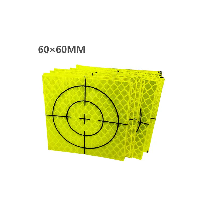 100pcs Size 60x60mm 20 30 40 50 mm Reflector Sheet For Total Station Survey Geography Fluorescent Green Sheet Reflective Sticker 60X60mm