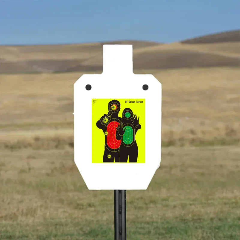 10Pcs 8in Rescue Human Quality Can Be Attached to Shooting Practice Target Paper Splash Self-Adhesive Target Stickers Shooting Aiming Training Supplies Stickers Fluorescent Label Stickers