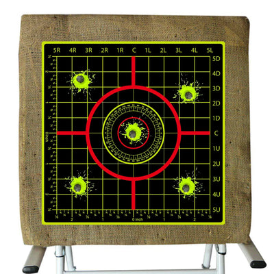 10Pcs Square Inch Ruler Angle Aiming Shooting Practice Splash Target Sticker 6inch Shooting Target Training Supplies Sticker Fluorescent Color Label (Can Be Used for Real Gun Practice and Air Gun Practice) 00150