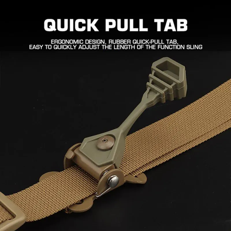 2 Point Rifle Sling Combat Modular Shoulder Rapid Adjust Rubber Pull Tab Padded Shoulder Strap Weapon Hunting  M4 AK Sling