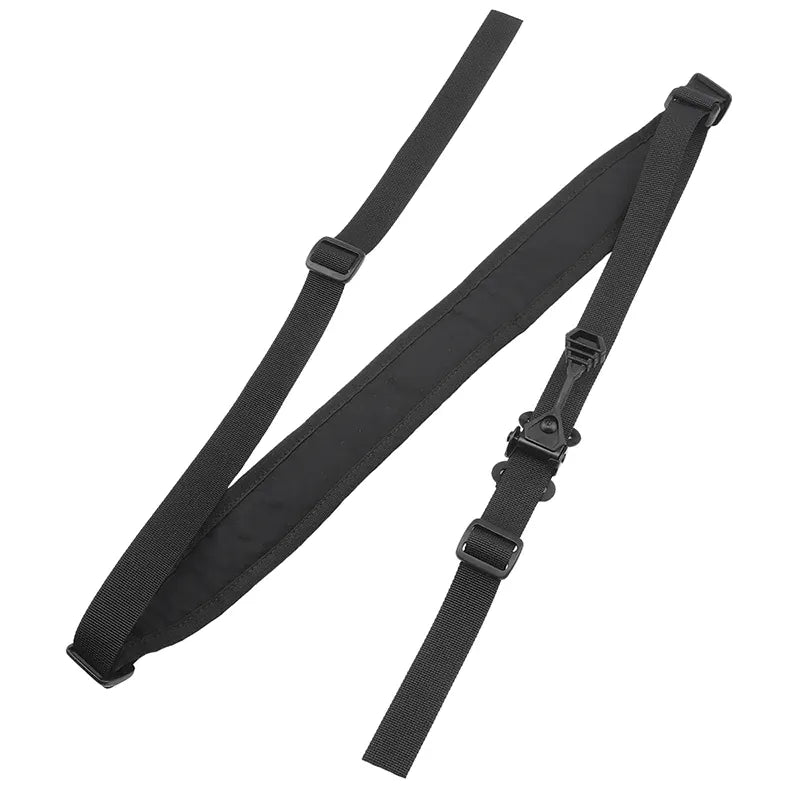 2 Point Rifle Sling Combat Modular Shoulder Rapid Adjust Rubber Pull Tab Padded Shoulder Strap Weapon Hunting  M4 AK Sling BK
