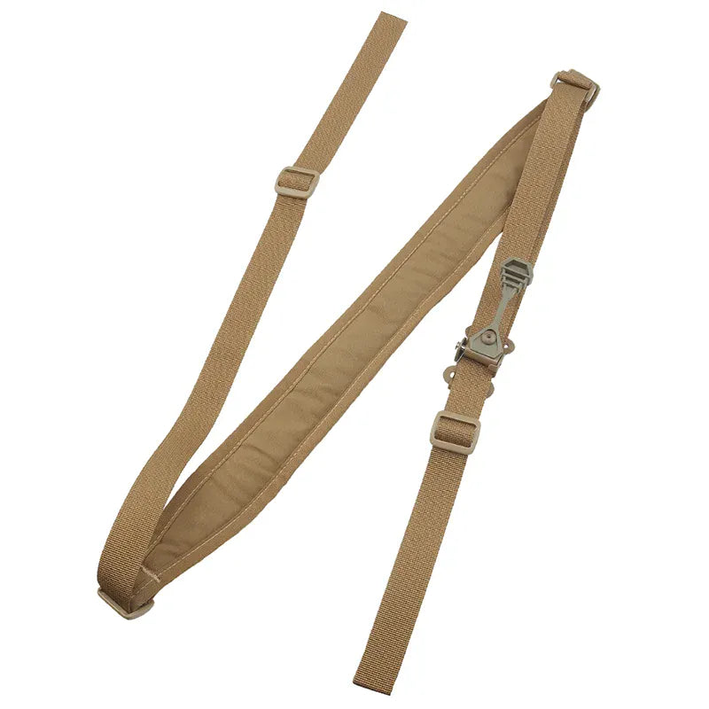 2 Point Rifle Sling Combat Modular Shoulder Rapid Adjust Rubber Pull Tab Padded Shoulder Strap Weapon Hunting  M4 AK Sling CB