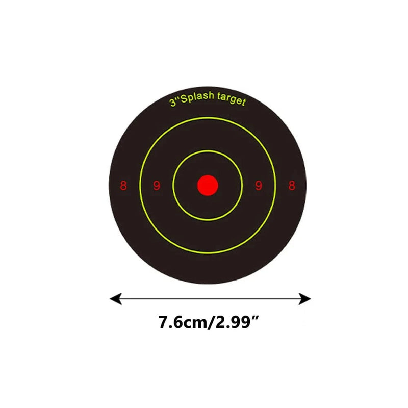 200pc Splash Reaction Target Sticker Self-Adhesive Yellow Splatter Shooting Target Label Paper for BB Gun Airsoft Rifle Shooting 200pcs B